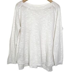 Eileen Fisher organic linen cotton blend lightweight sweater small